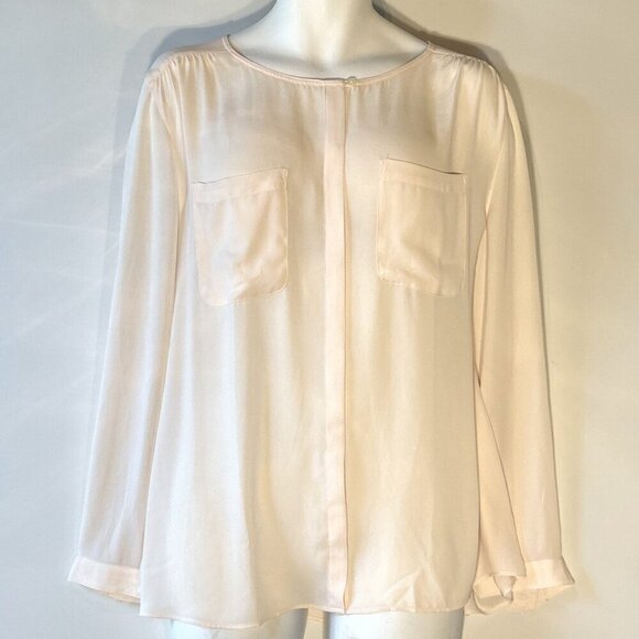 LOFT SZ  XXL  Blush color button front long sleeve loose fit blouse - Picture 1 of 7